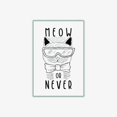 Wolf & Badger Black Meow Or Never Extra Small Stanley Print House