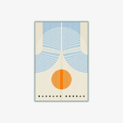 Wolf & Badger Yellow / Orange Bauhaus Design Iiii A4 210 X 297Mm Stanley Print House