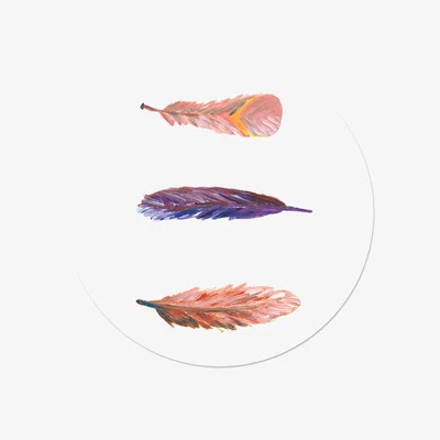 Wolf & Badger Pink / Purple Circle Wall Sticker Swirled Feathers Catchii