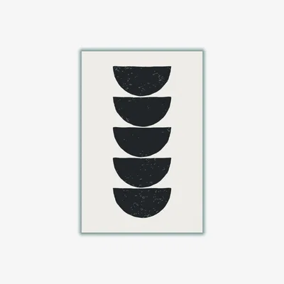 Wolf & Badger Black Minimal Circles #3 A1 594 X 841Mm Stanley Print House