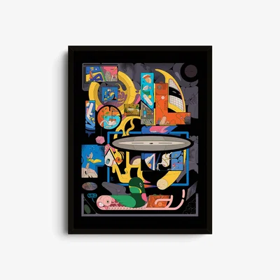 Wolf & Badger Black Ratatatt - Giclee Fine Art Print - Small | 12 X 16" | East Side Studio London