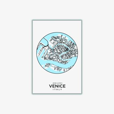 Wolf & Badger Blue Map Of Venice Extra Large Stanley Print House
