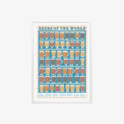 Wolf & Badger Beers Of The World A2 Print Stuart Gardiner Design