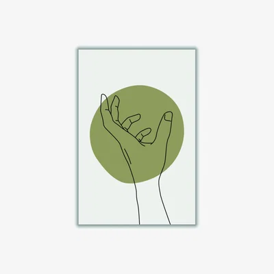 Wolf & Badger Green Abstract Minimal Hand #4 Extra Large Stanley Print House