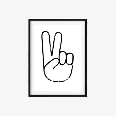 Wolf & Badger Black Peace Sign A3 297 X 420Mm The Native State