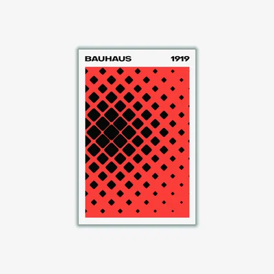 Wolf & Badger Bauhaus 1919 Red Extra Large Stanley Print House