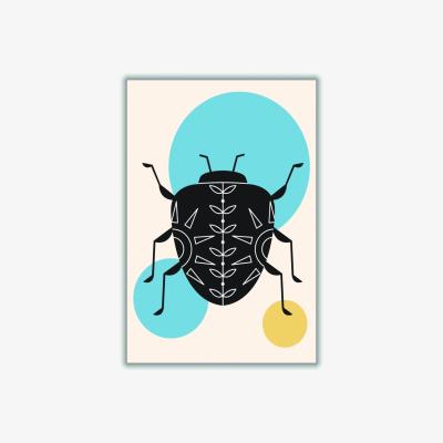 Wolf & Badger Blue Lonely Beetle A4 210 X 297Mm Stanley Print House