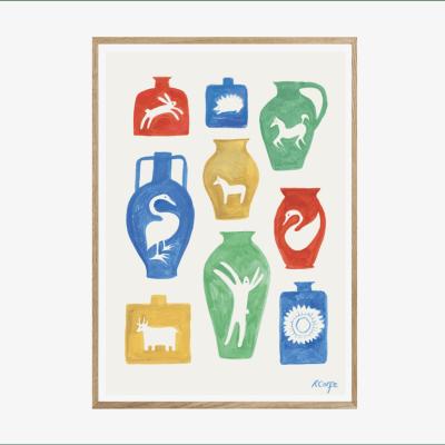Wolf & Badger A1 - 'Nostalgia Vessels' Colourful Print Rosanna Corfe