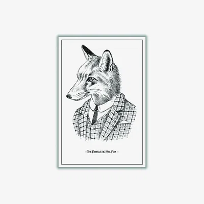 Wolf & Badger Grey The Fantastic Mr. Fox Small Stanley Print House