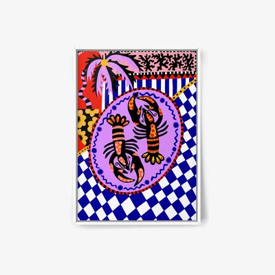 Wolf & Badger Mediterranean Lobsters Art Print A3 297 X 420Mm The Neighbourhood Threat