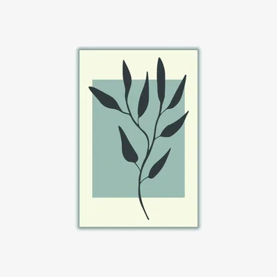 Wolf & Badger Grey Abstract Minimal Plants #2 Extra Large Stanley Print House