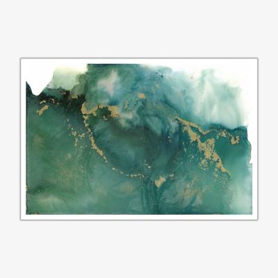 Wolf & Badger Blue / Gold Maelstrom - A1 Fine Art Print | A1 | 594 X 841Mm | Art by Affie