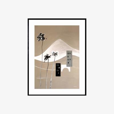 Wolf & Badger Neutrals / Black / Grey Snowy Alps Overlooking The French Riviera, Minimalist Landscape Poster Part Two | A3 | 297 X 420Mm | Awol