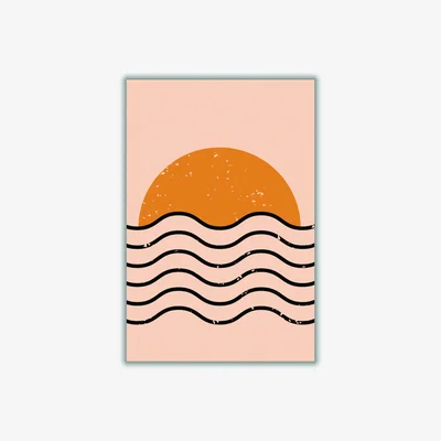 Wolf & Badger Yellow / Orange Everything Moves In Waves Extra Small Stanley Print House