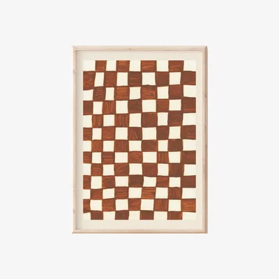 Wolf & Badger Neutrals Brown & Cream Checkerboard Print Sofe Store