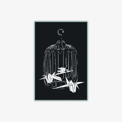 Wolf & Badger White Origami Birds Large Stanley Print House