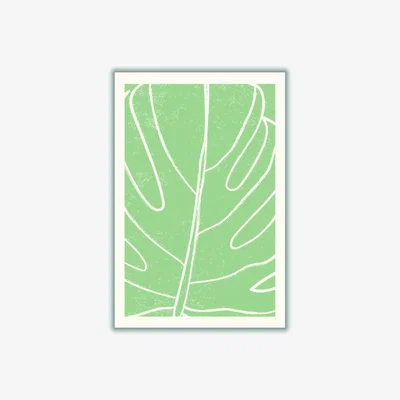 Wolf & Badger Green Minimal Monstera Collection #1 Large Stanley Print House