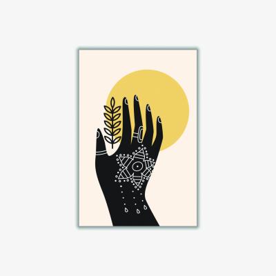 Wolf & Badger Yellow / Orange Abstract Hand Extra Large Stanley Print House