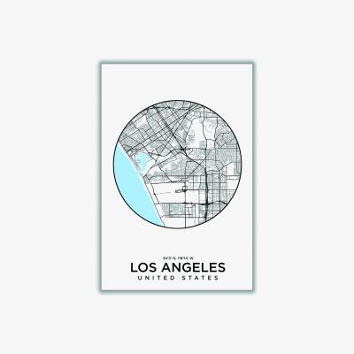 Wolf & Badger Blue Map Of Los Angeles A2 420 X 594Mm Stanley Print House