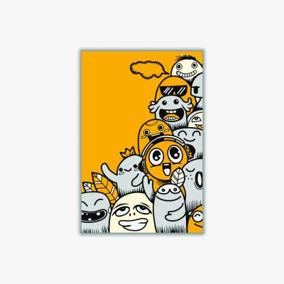 Wolf & Badger Yellow / Orange Happiness Comes In Many Forms A2 420 X 594Mm Stanley Print House