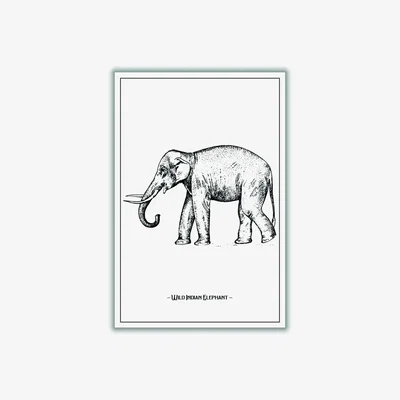 Wolf & Badger Black Wild Indian Elephant Large Stanley Print House