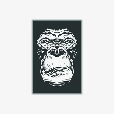 Wolf & Badger Black Close Up Ape A1 594 X 841Mm Stanley Print House