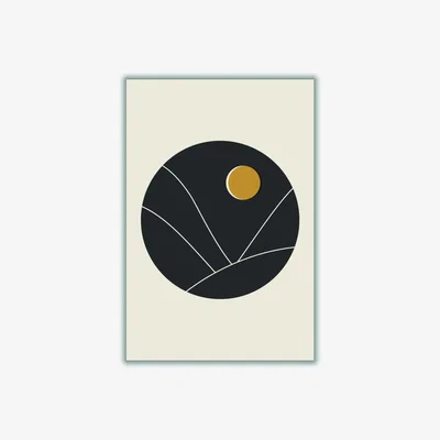 Wolf & Badger Black Minimal Mountains Series #4 Extra Small Stanley Print House
