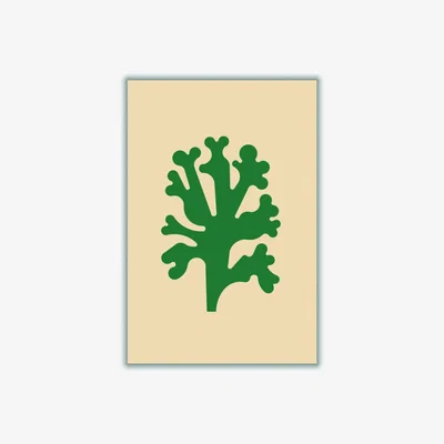 Wolf & Badger Green Cutout Seaweed A1 594 X 841Mm Stanley Print House