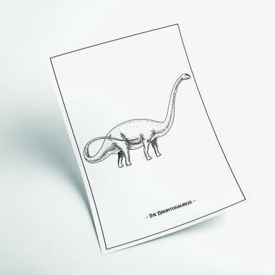 Wolf & Badger Black The Brontosaurus Xxs Stanley Print House