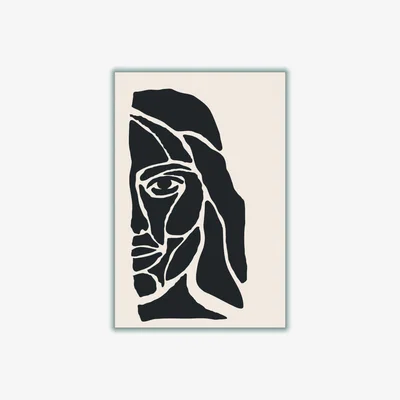 Wolf & Badger Black Abstract Face Series #1 Extra Large Stanley Print House