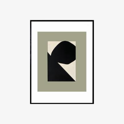 Wolf & Badger Black / Neutrals Abstract Art Print, Mountain Landscape With Boulder Wall Poster: Minimalist Wall Decor | Awol