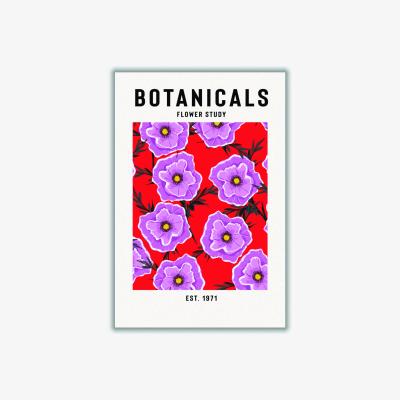 Wolf & Badger Pink / Purple Botanicals Flower Study A3 297 X 420Mm Stanley Print House