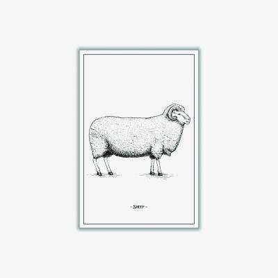 Wolf & Badger Grey Sheep Large Stanley Print House