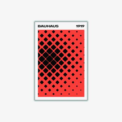 Wolf & Badger Bauhaus 1919 Red A1 594 X 841Mm Stanley Print House