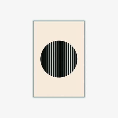 Wolf & Badger Black Minimal Circle Vibes #3 A1 594 X 841Mm Stanley Print House