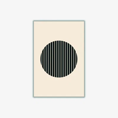 Wolf & Badger Black Minimal Circle Vibes #3 A1 594 X 841Mm Stanley Print House