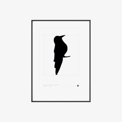 Wolf & Badger Black / White Abstract Bird Series - Woodpecker Smile - Black Curiosity Snug