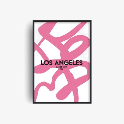 Wolf & Badger Pink / Purple Exclusive Los Angeles Abstract Giclée Art Print A2 | A2 | 420 X 594Mm | Fanclub