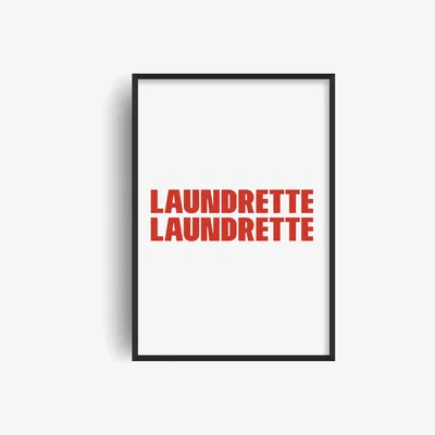 Wolf & Badger Red / Neutrals Laundrette Retro Giclée Art Print A2 420 X 594Mm Fanclub