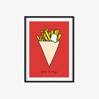 Wolf & Badger Red Frites & Mayo A3 297 X 420Mm The Native State