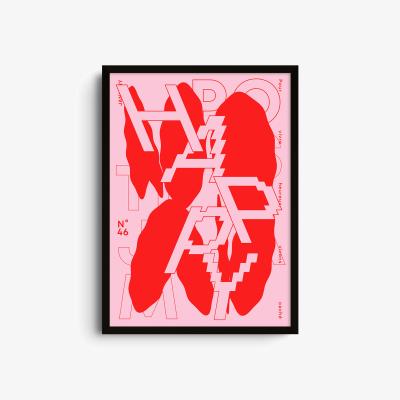 Wolf & Badger Red Happy - Giclee Fine Art Print - Large | A2 | 420 X 594Mm | East Side Studio London