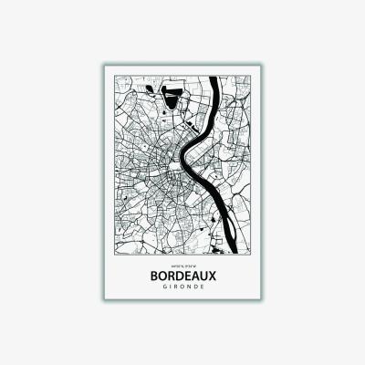 Wolf & Badger Black Map Of Bordeaux Medium Stanley Print House