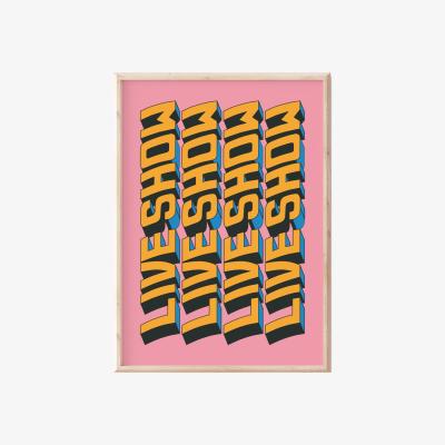Wolf & Badger Live Show Text A3 Print Sofe Store