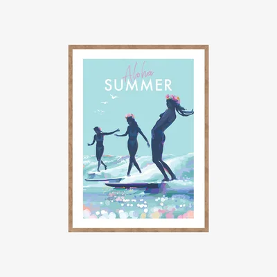 Wolf & Badger Aloha Summer | A4 Us | 8.5 X 11" | Becky Bettesworth