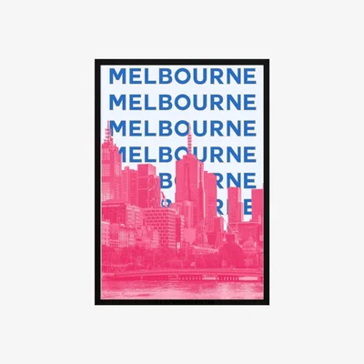 Wolf & Badger Pink / Purple Melbourne Urban Vibes Poster | Artchi