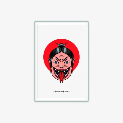 Wolf & Badger Red Japanese Geisha Large Stanley Print House