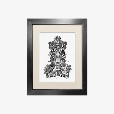 Wolf & Badger Black ​'The Royal Tiger' - Fine Art Print A5 Emily Carter