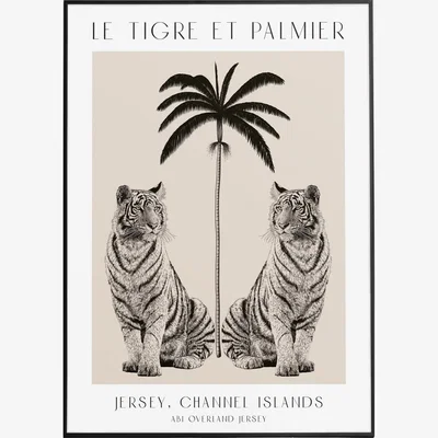 Wolf & Badger Le Tigre Et Palmier - A3 Fine Art Print Abi Overland Jersey