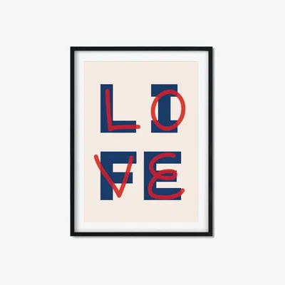 Wolf & Badger Blue Love Life | A3 | 297 X 420Mm | The Native State