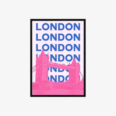 Wolf & Badger Pink / Purple London Bridge Glamour Poster | Artchi